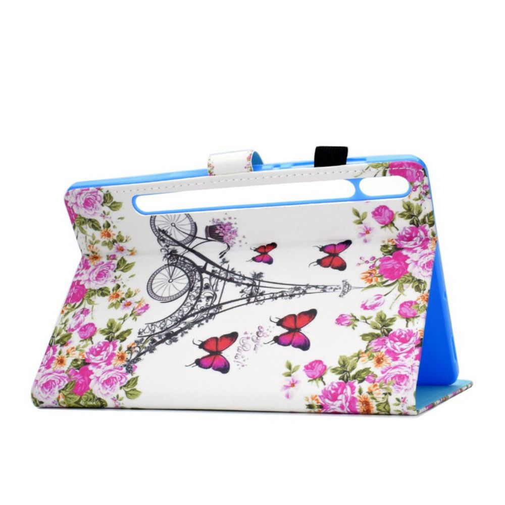 Folio-hoesje voor Samsung Galaxy Tab S7 / Tab S8 Eiffeltoren Fiets