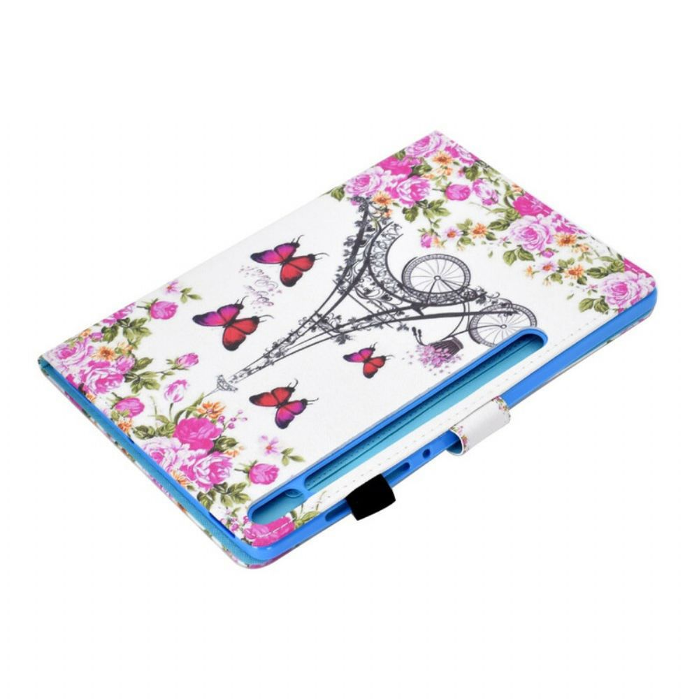 Folio-hoesje voor Samsung Galaxy Tab S7 / Tab S8 Eiffeltoren Fiets