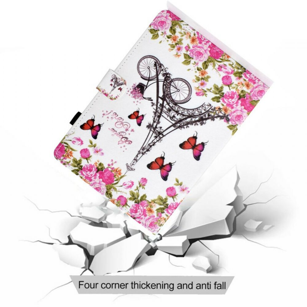 Folio-hoesje voor Samsung Galaxy Tab S7 / Tab S8 Eiffeltoren Fiets