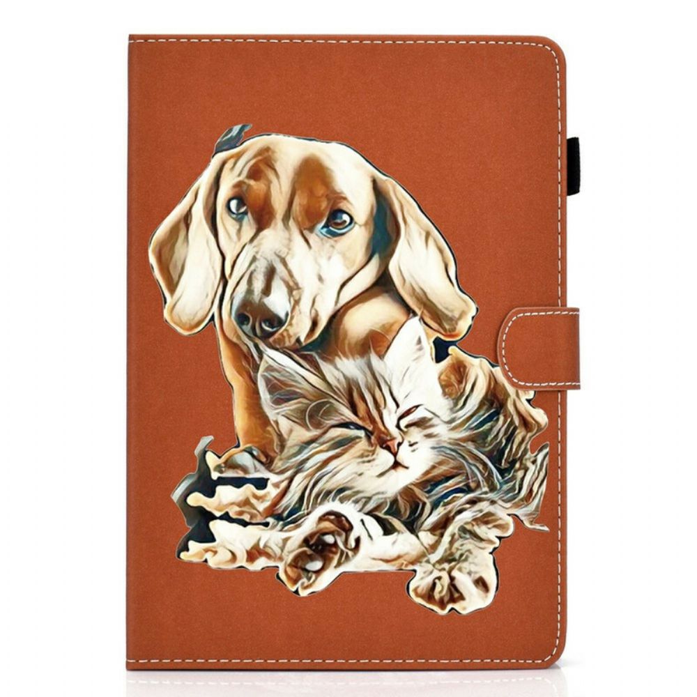 Folio-hoesje voor Samsung Galaxy Tab S7 / Tab S8 Hond En Kat