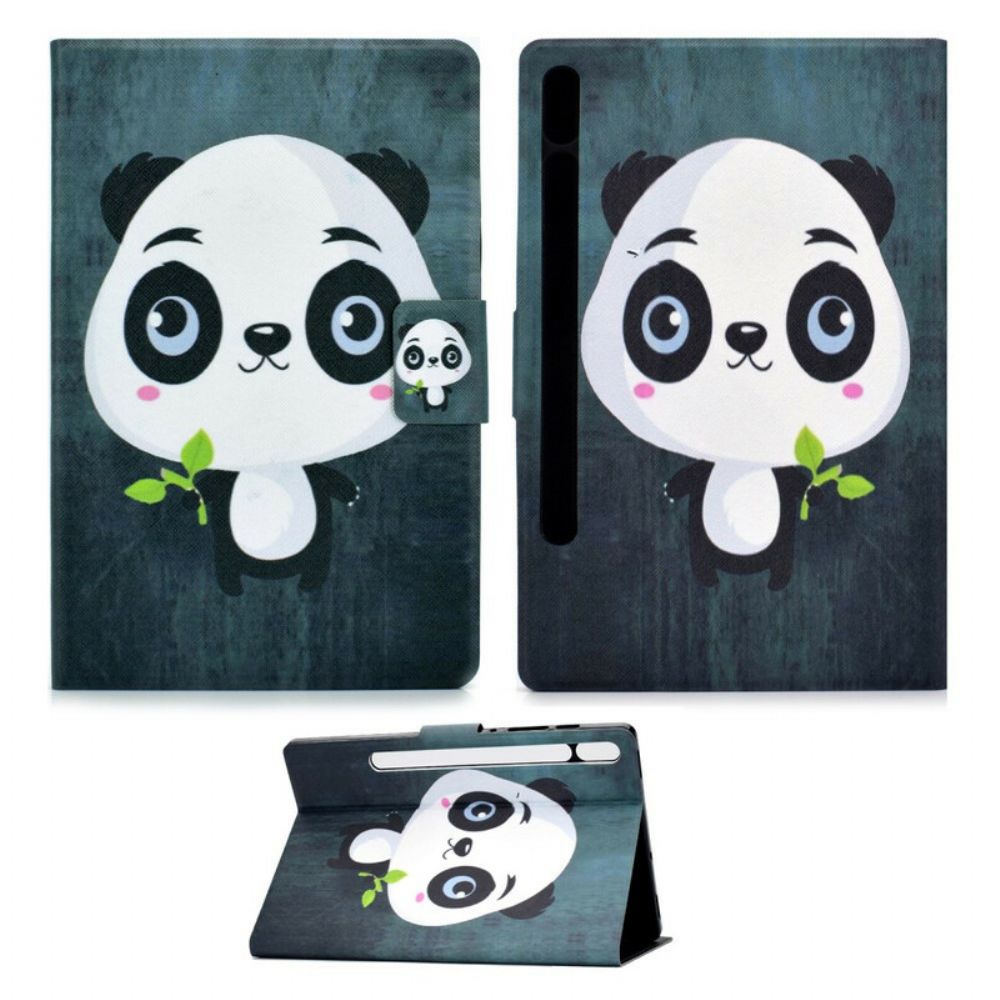 Leren Hoesje voor Samsung Galaxy Tab S7 / Tab S8 Babypanda