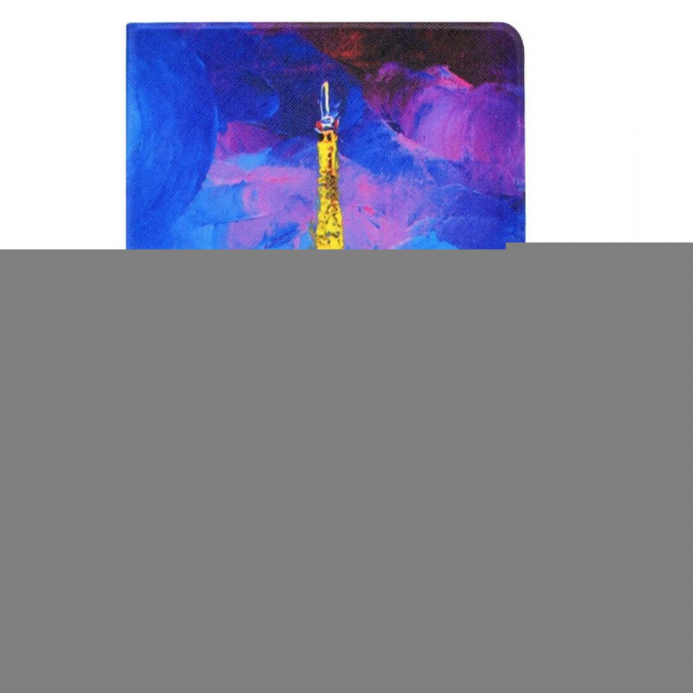Leren Hoesje voor Samsung Galaxy Tab S7 / Tab S8 Eiffeltoren