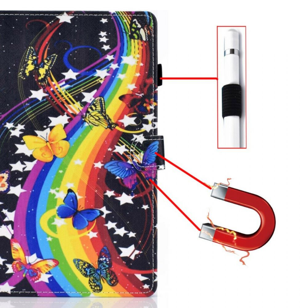 Leren Hoesje voor Samsung Galaxy Tab S7 / Tab S8 Vlinders Vlinder