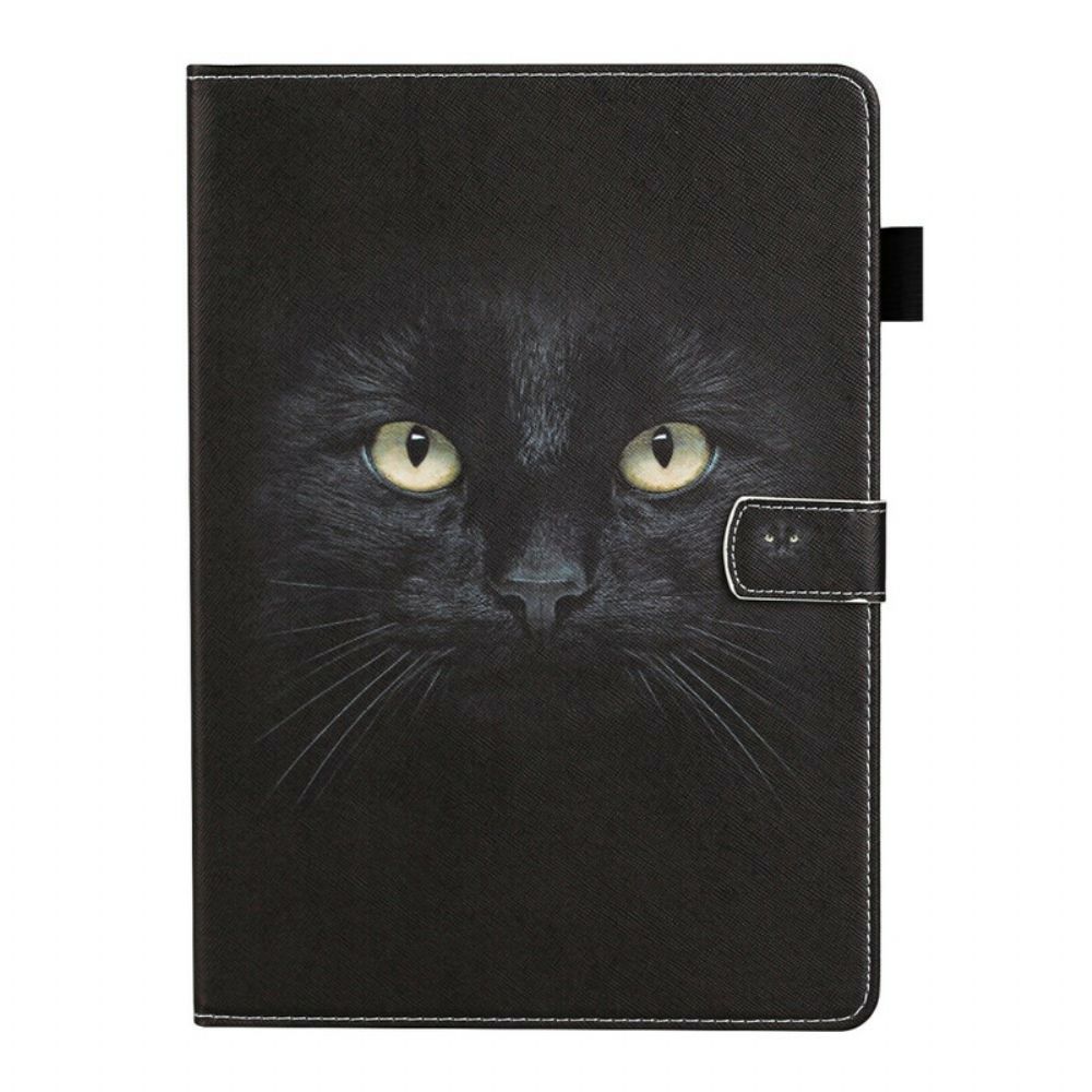 Leren Hoesje voor Samsung Galaxy Tab S7 / Tab S8 Zwarte Kat