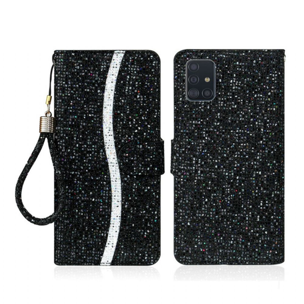 Folio-hoesje voor Samsung Galaxy A51 Pailletten S-ontwerp