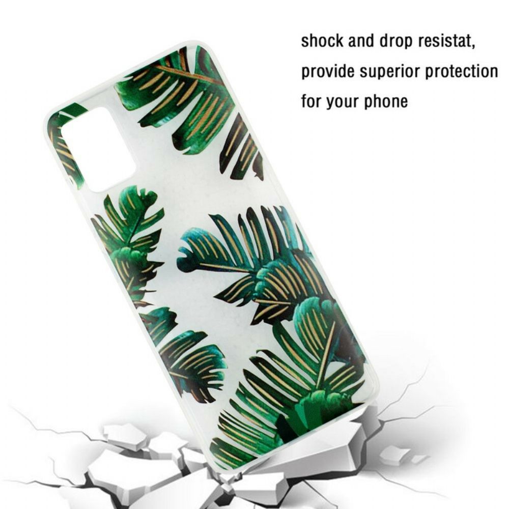 Telefoonhoesje voor Samsung Galaxy A51 Transparante Groene Bladeren