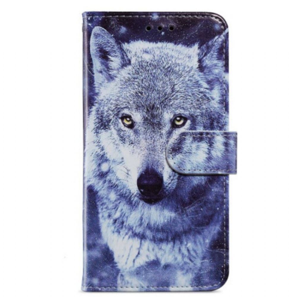 Folio-hoesje voor Google Pixel 7A Met Ketting Mijn Strappy Wolf