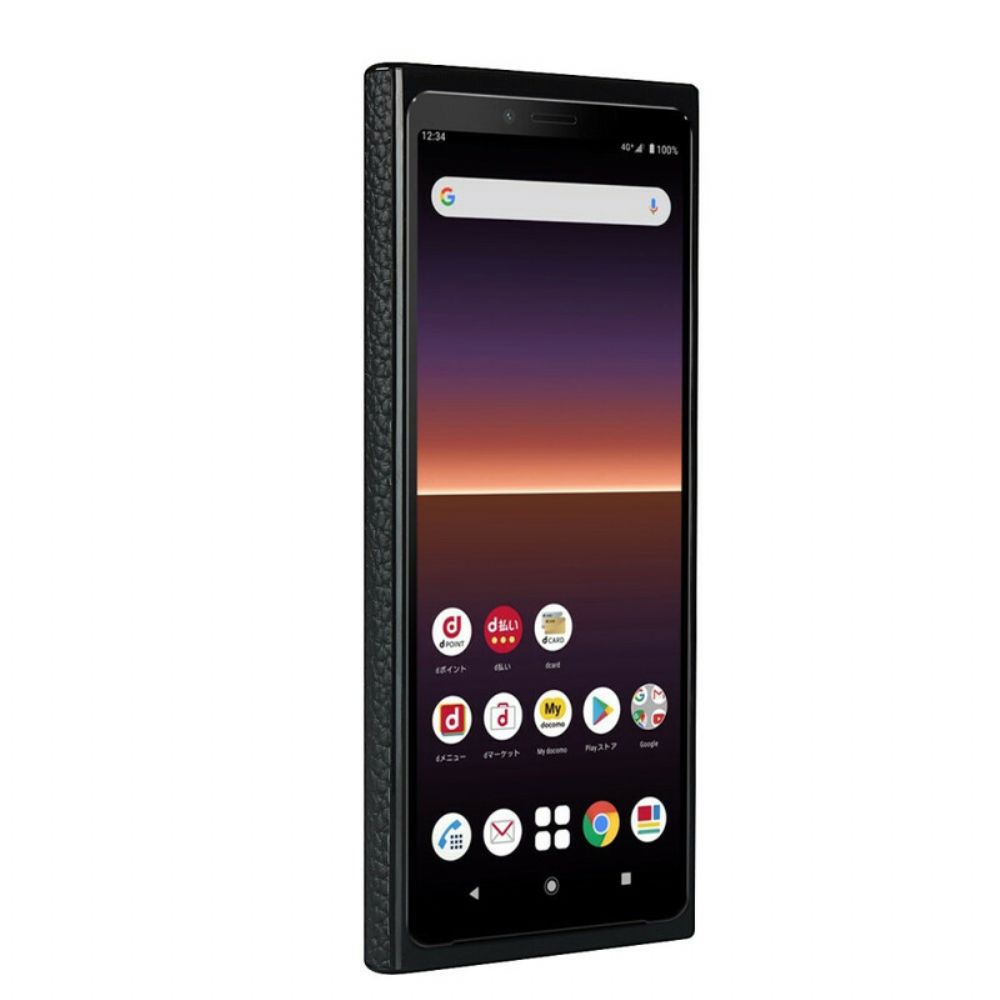 Hoesje voor Sony Xperia 10 II Echt Litchi-leer Met Riem