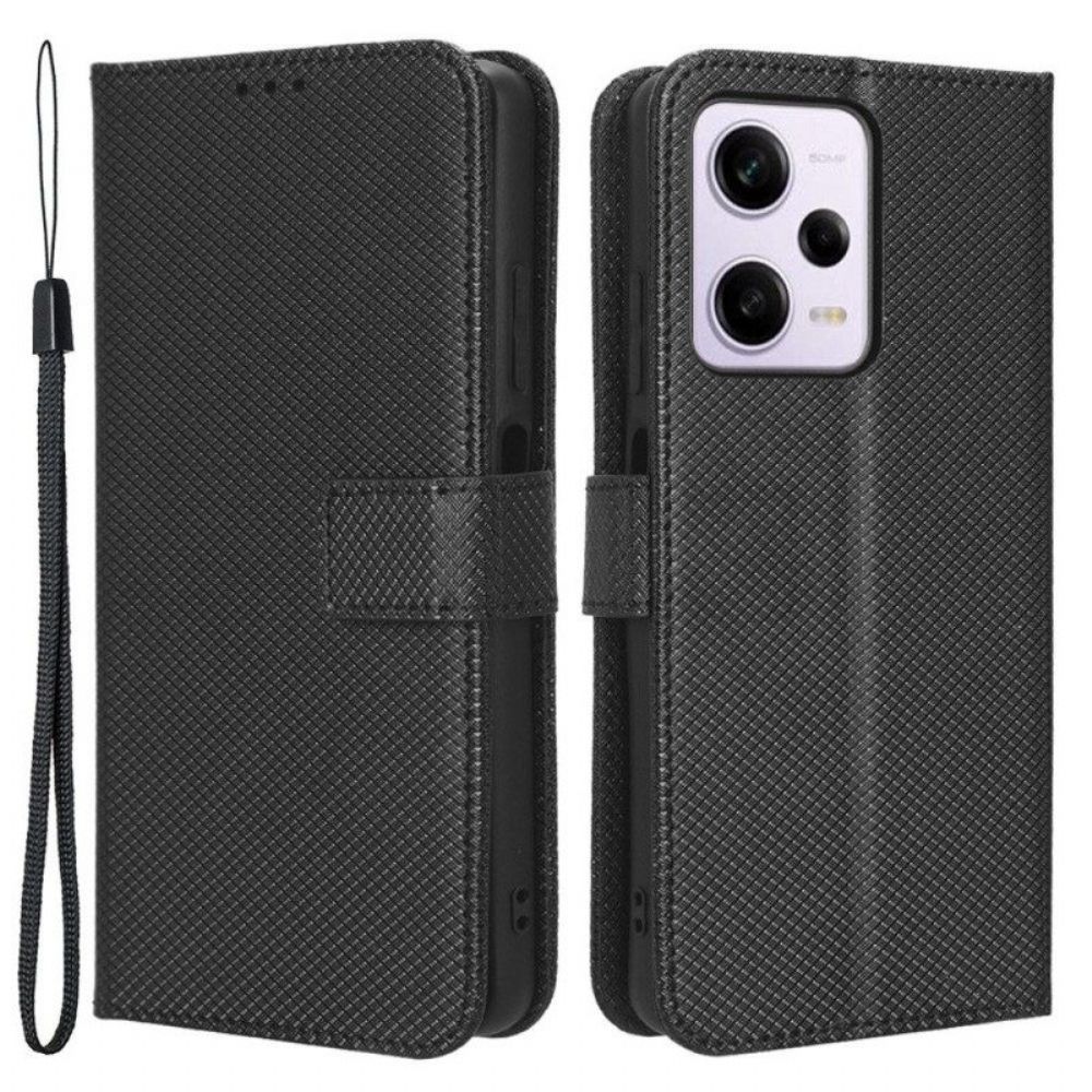 Flip Case voor Poco X5 Pro 5G Met Ketting Stijlvol Imitatieleer Met Bandjes