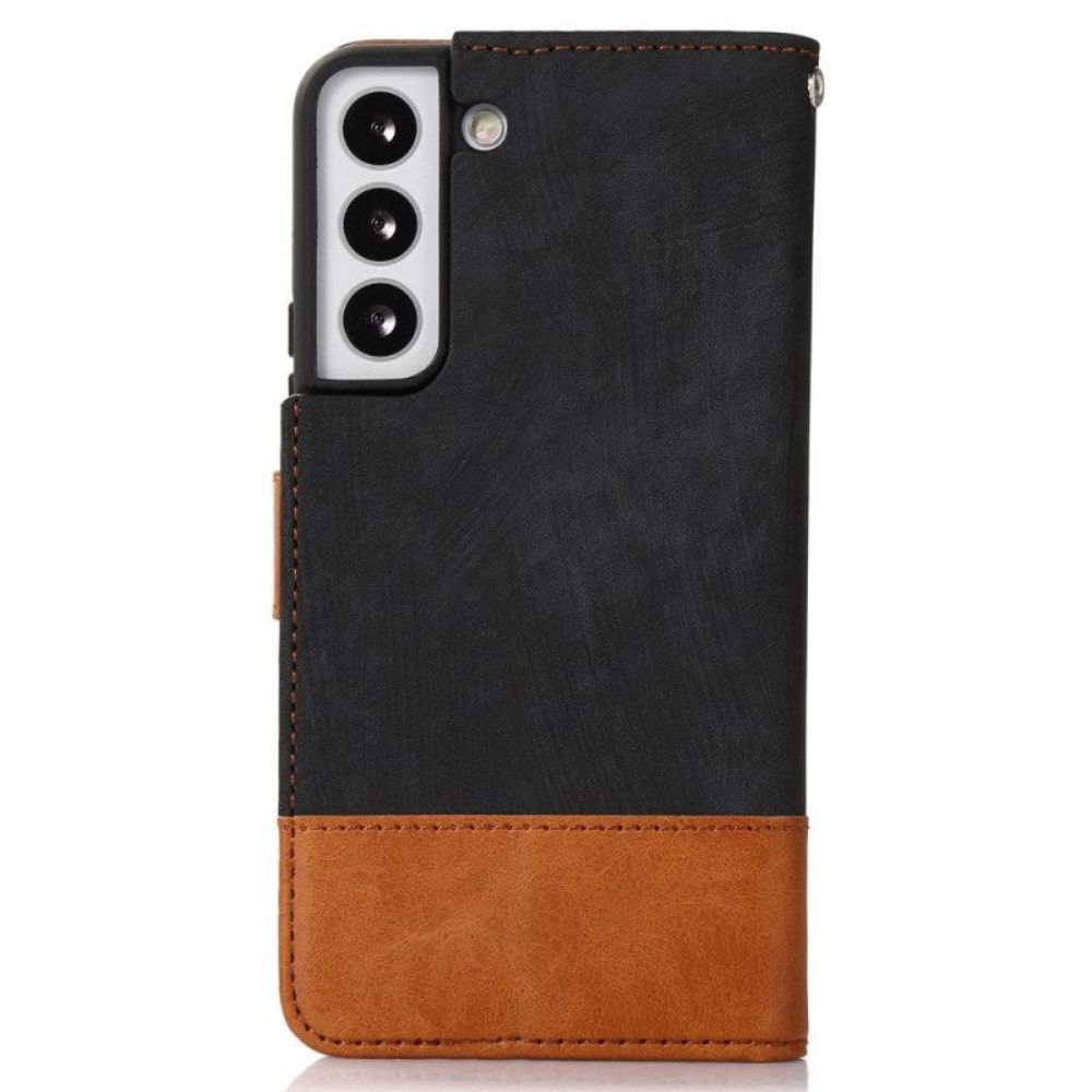 Flip Case voor Samsung Galaxy S23 Plus 5G Bicolor Skin-touch