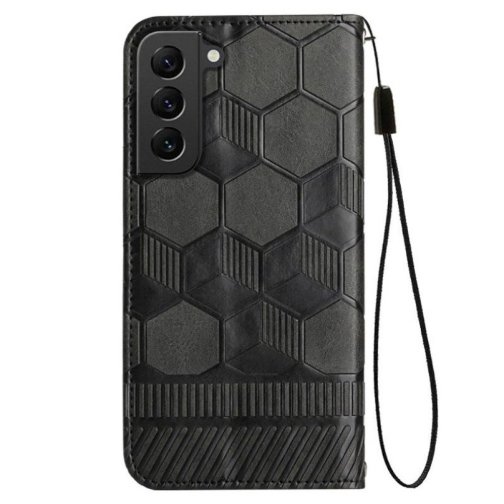 Flip Case voor Samsung Galaxy S23 Plus 5G Met Ketting Voetbalstijl Met Bandjes