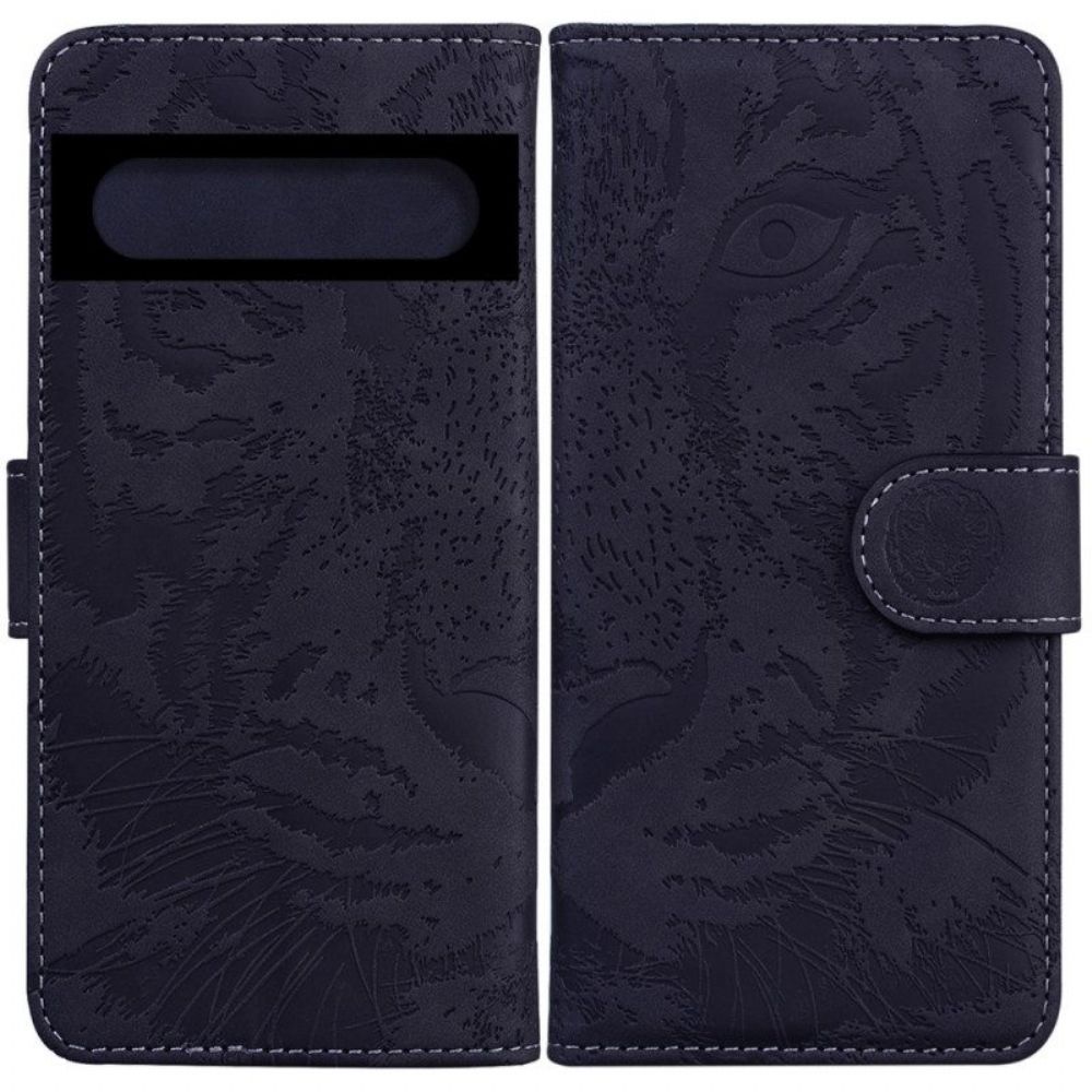 Folio-hoesje voor Google Pixel 7 Pro Tijger Voetafdruk