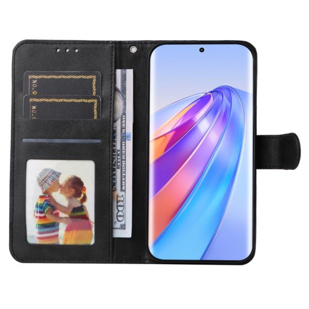 Folio-hoesje voor Honor Magic 5 Lite Met Ketting Effen Met Bandje