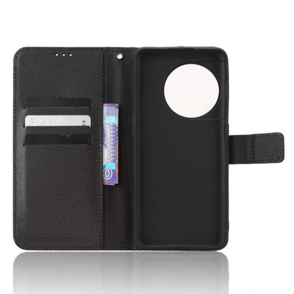 Folio-hoesje voor OnePlus 11 5G Met Ketting Getextureerde Bandjes