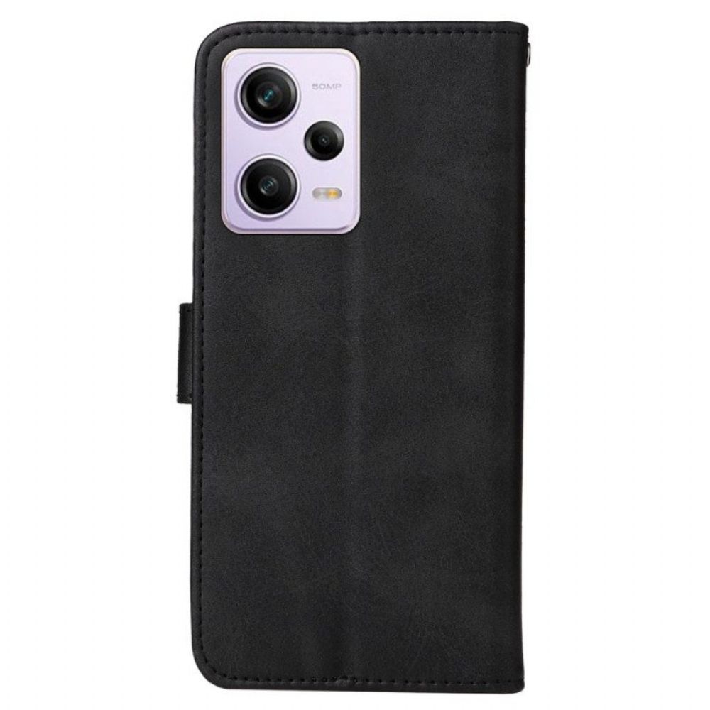 Folio-hoesje voor Poco X5 Pro 5G Met Ketting Effen Met Bandje