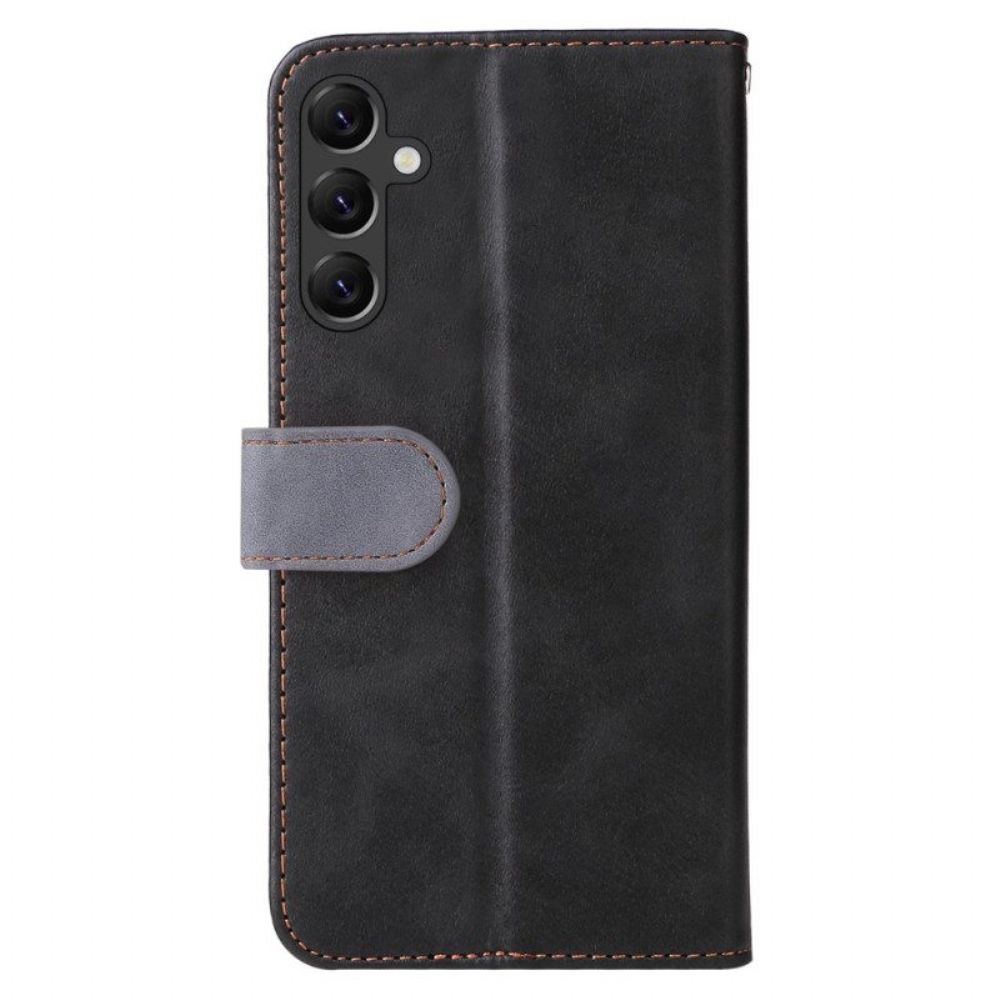 Folio-hoesje voor Samsung Galaxy A14 / A14 5G Afneembare Kaarthouder Van Koolstofvezel