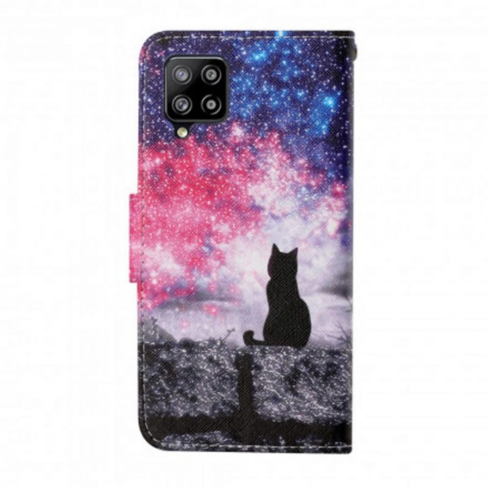 Folio-hoesje voor Samsung Galaxy M12 / A12 Kattenverhalen Met Lanyard