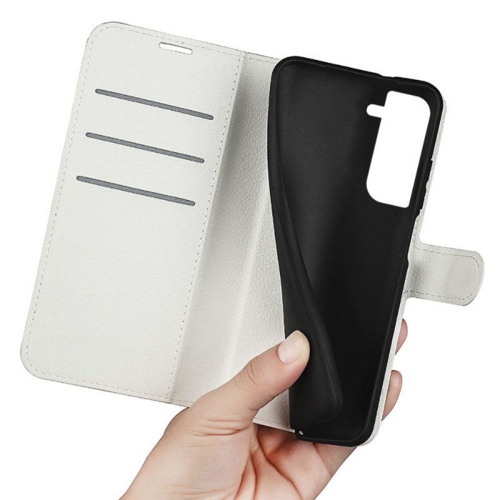 Folio-hoesje voor Samsung Galaxy S23 5G Klassiek Litchi-leereffect