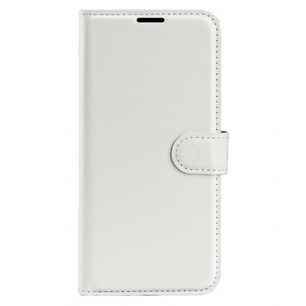 Folio-hoesje voor Samsung Galaxy S23 Ultra 5G Klassiek Litchi-leereffect