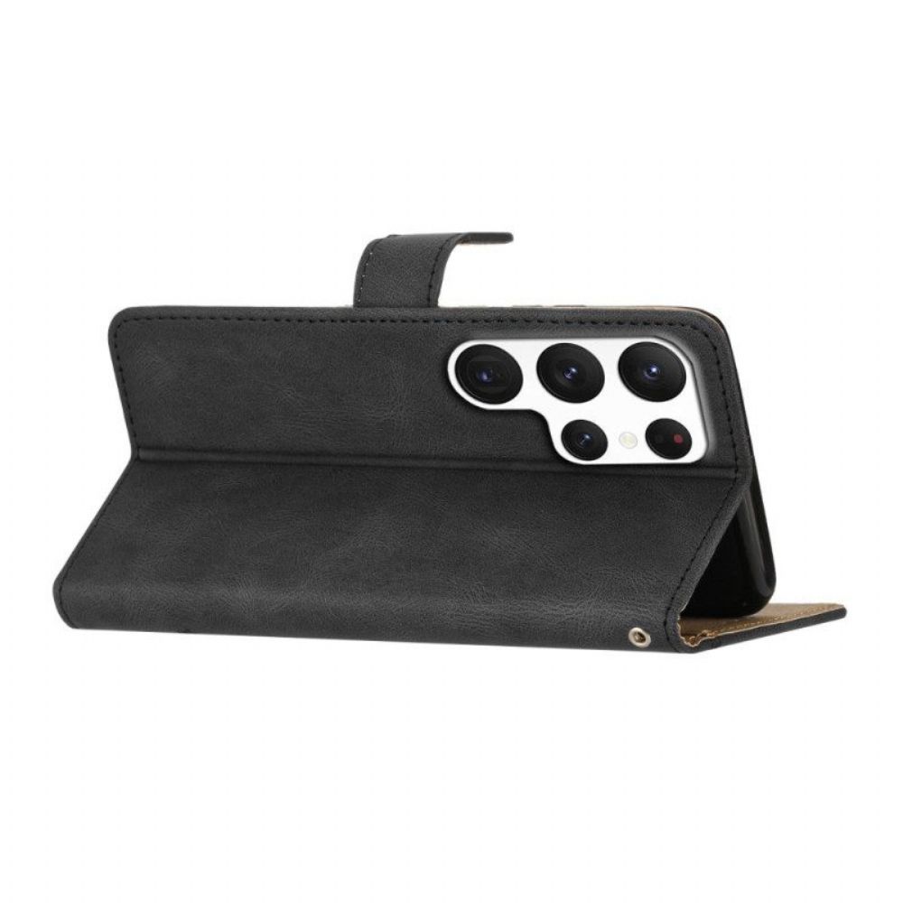 Folio-hoesje voor Samsung Galaxy S23 Ultra 5G Met Ketting Lanyard-lijnen