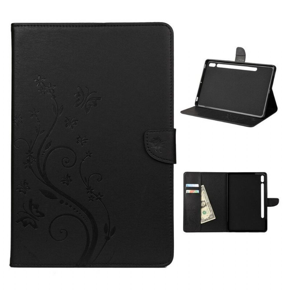Folio-hoesje voor Samsung Galaxy Tab S8 / Tab S7 Bloemen Vlinders