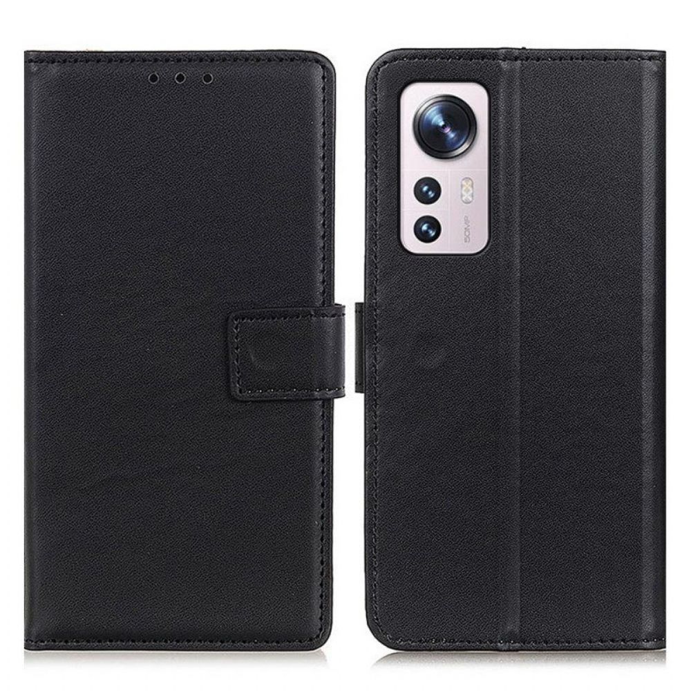 Folio-hoesje voor Xiaomi 12 Pro Effen Kunstleer