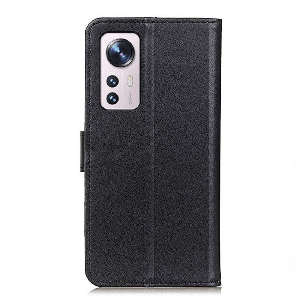 Folio-hoesje voor Xiaomi 12 Pro Effen Kunstleer