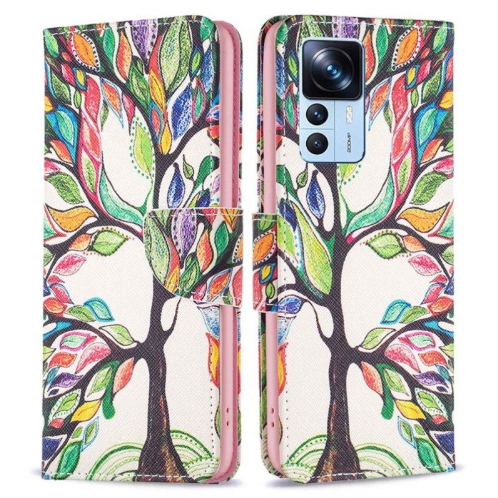 Folio-hoesje voor Xiaomi 12T / 12T Pro Kleurrijke Boom