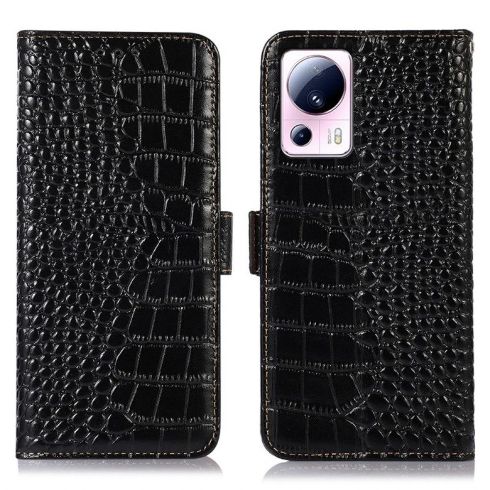 Folio-hoesje voor Xiaomi 13 Lite Rfid In Krokodilstijl