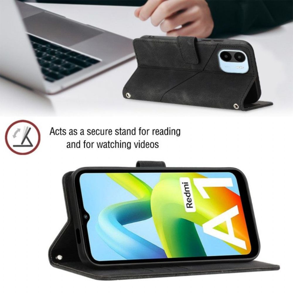 Folio-hoesje voor Xiaomi Redmi A1 Met Ketting Jaren 70-stijl Met Bandjes