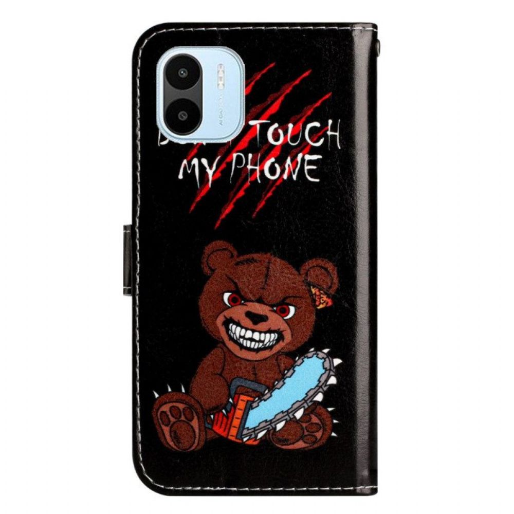 Folio-hoesje voor Xiaomi Redmi A1 Met Ketting Woedende Stringbeer