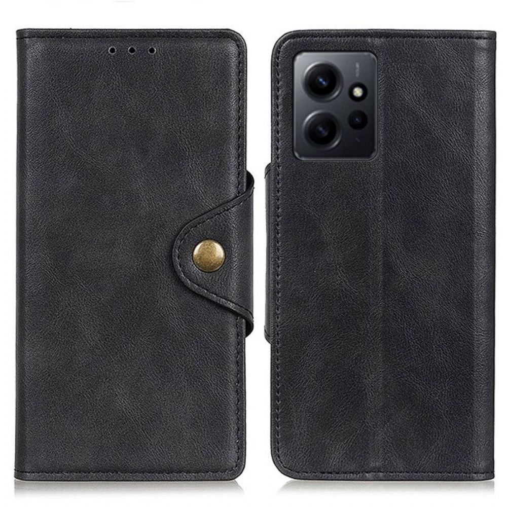 Folio-hoesje voor Xiaomi Redmi Note 12 4G Magnetische Knop Van Imitatieleer