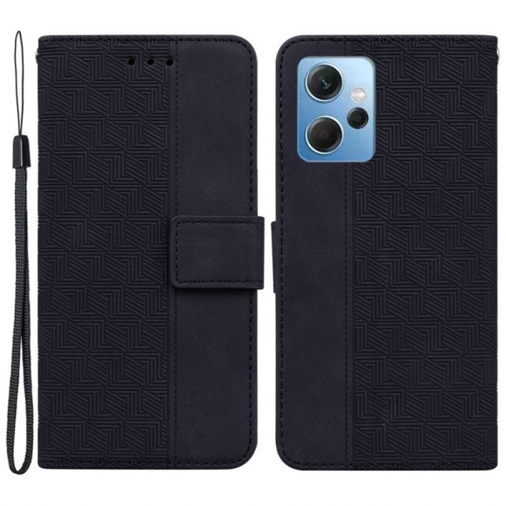 Folio-hoesje voor Xiaomi Redmi Note 12 4G Met Ketting Patroon Met Bandjes