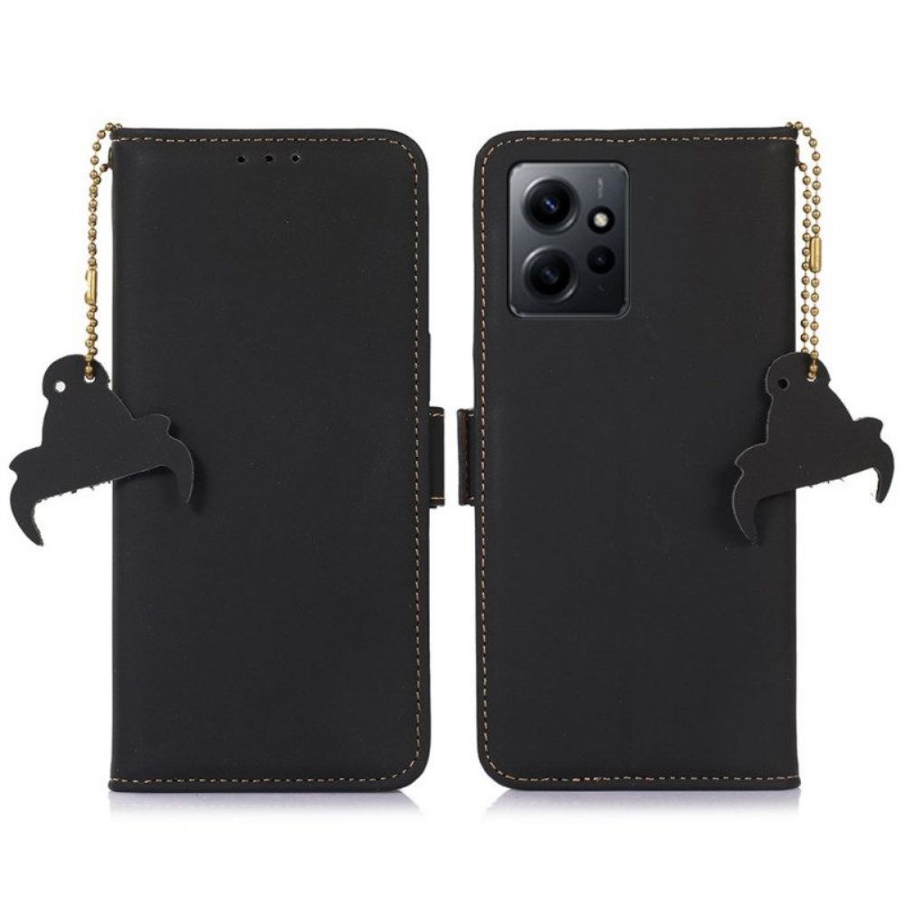 Folio-hoesje voor Xiaomi Redmi Note 12 4G Rfid Van Echt Leer