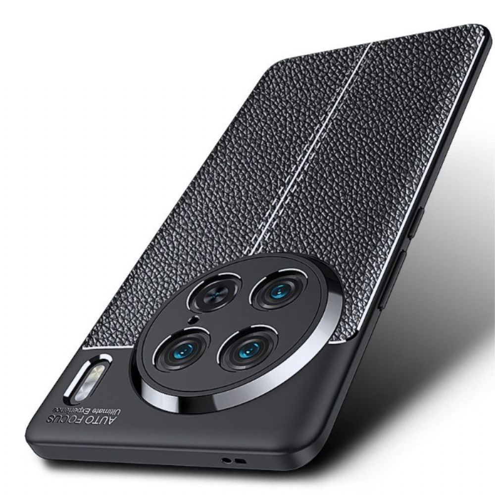 Hoesje voor Vivo X90 Pro Dubbellijnig Litchi-leereffect