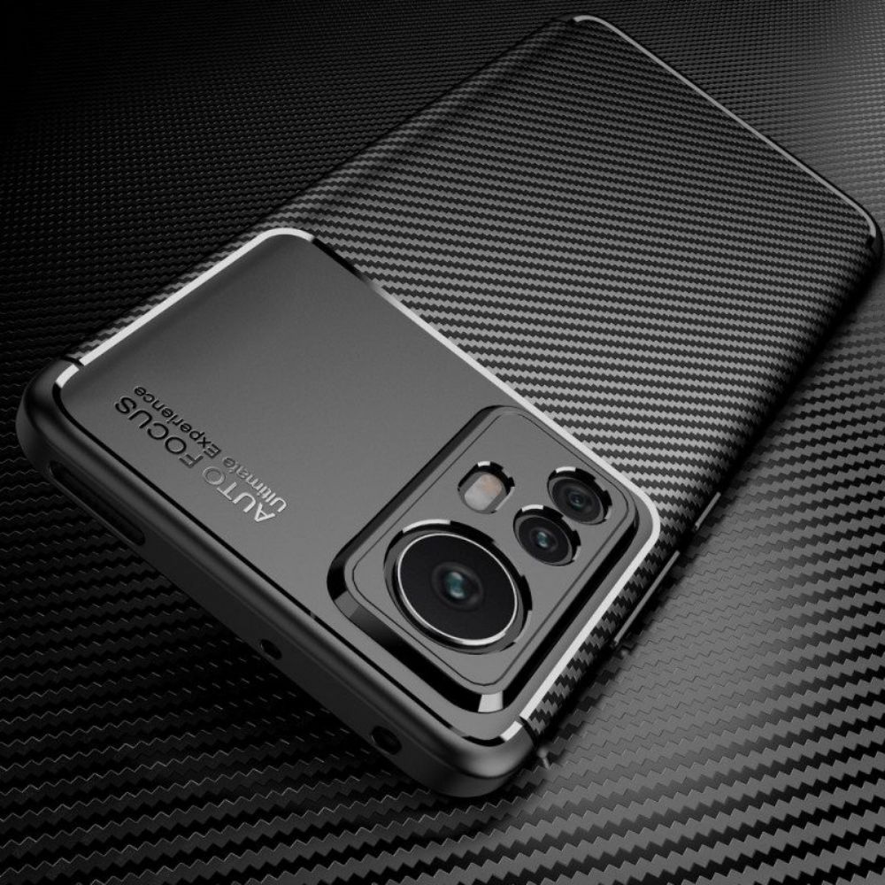 Hoesje voor Xiaomi 12 / 12X Flexibele Koolstofvezeltextuur