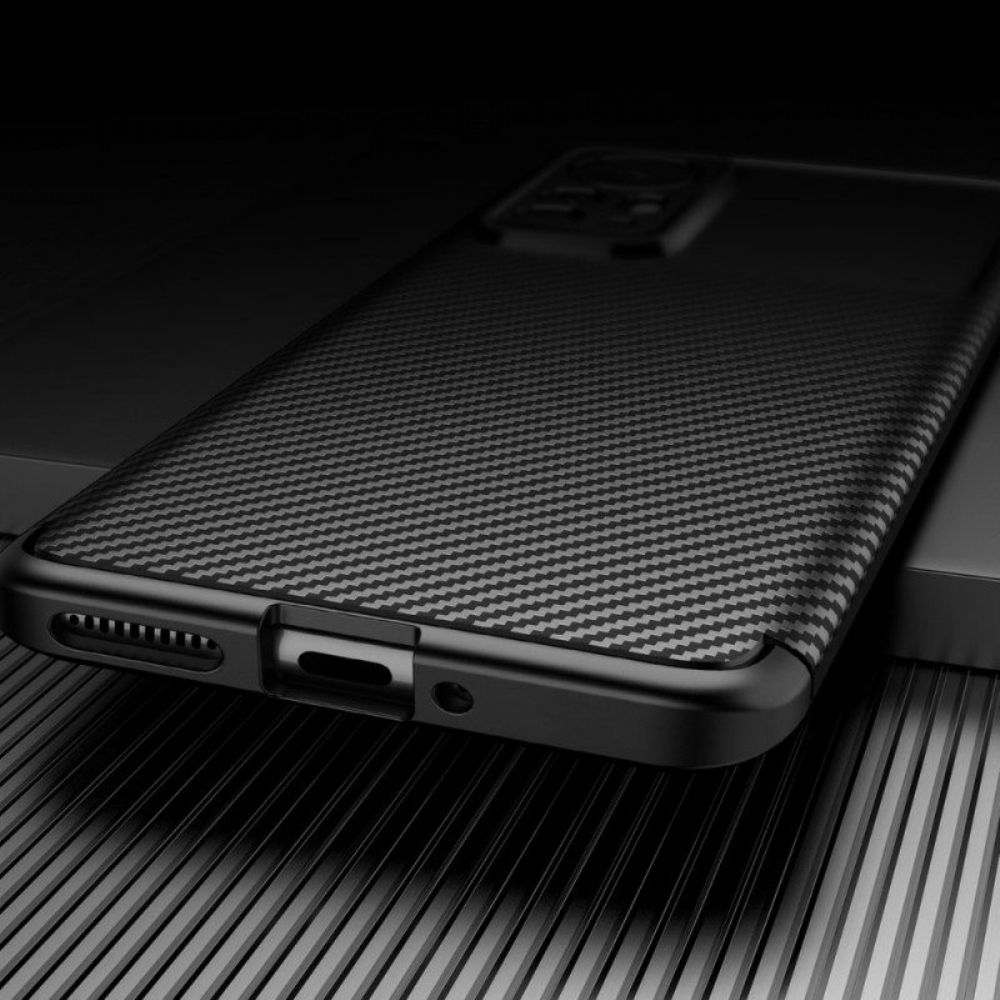 Hoesje voor Xiaomi 12 Pro Flexibele Koolstofvezeltextuur
