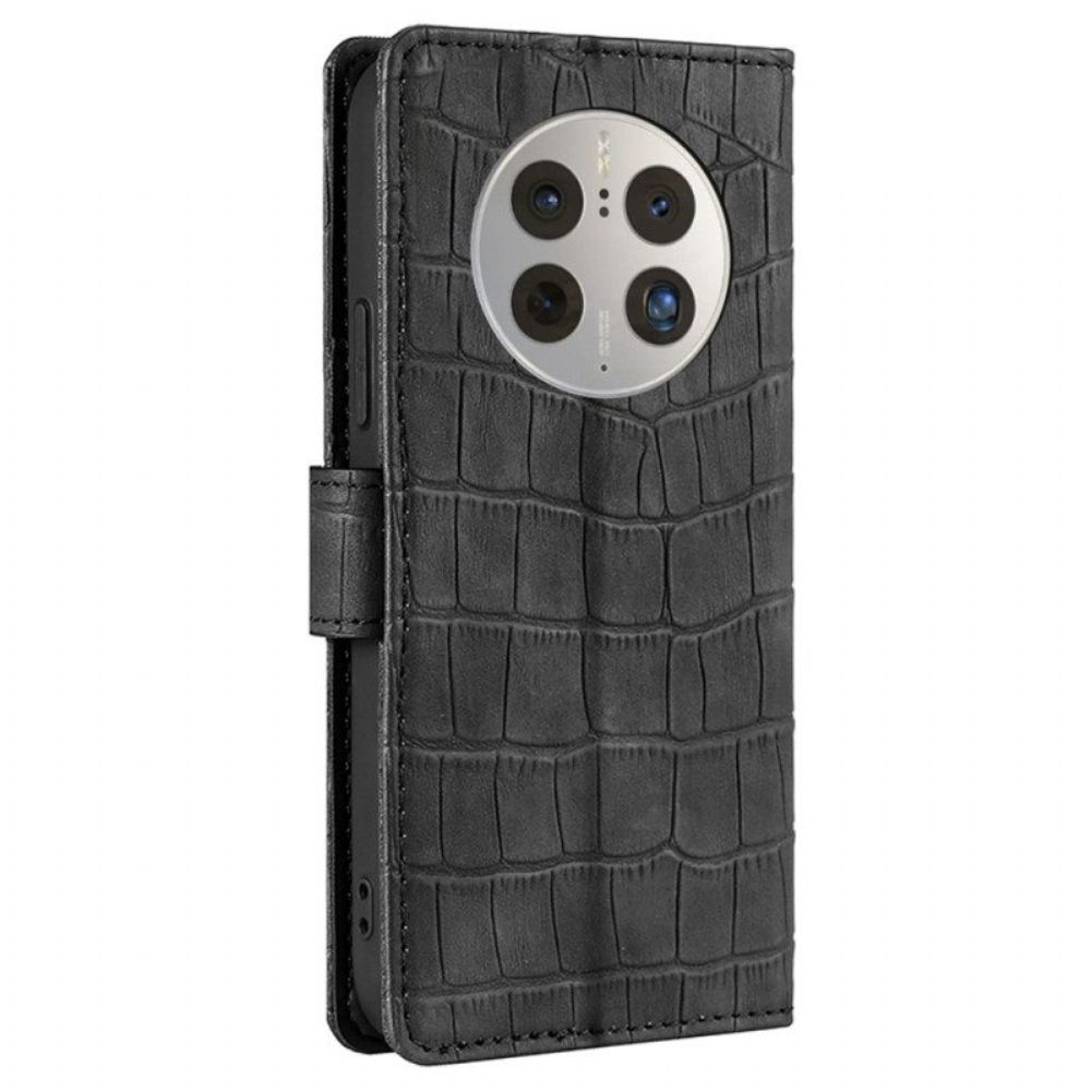 Leren Hoesje voor Huawei Mate 50 Pro Krokodil
