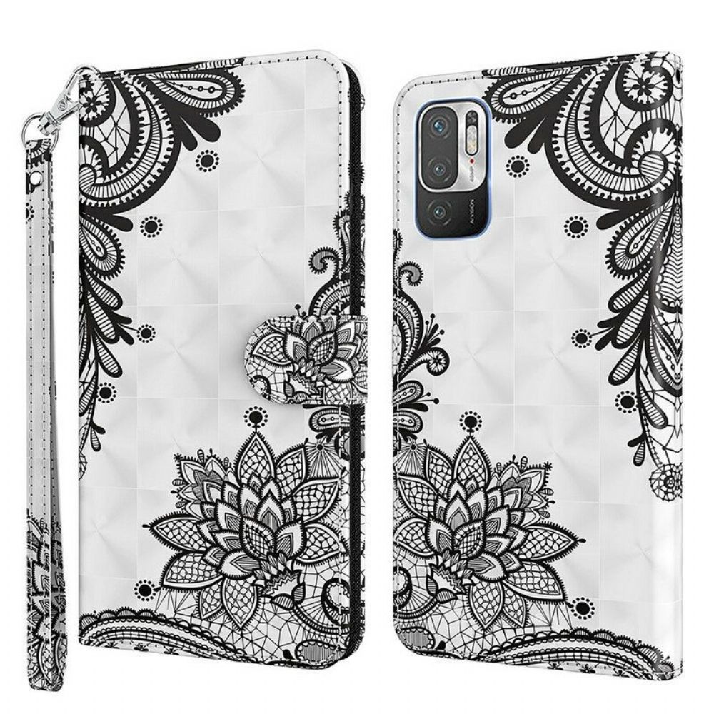 Leren Hoesje voor Poco M3 Pro 5G Chique Kant