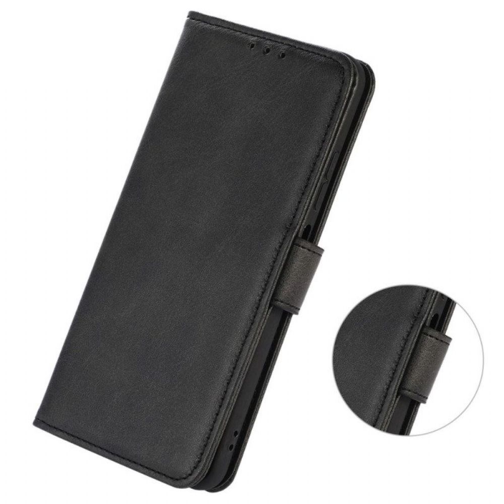 Leren Hoesje voor Poco M4 5G Effen Lederen Stijl
