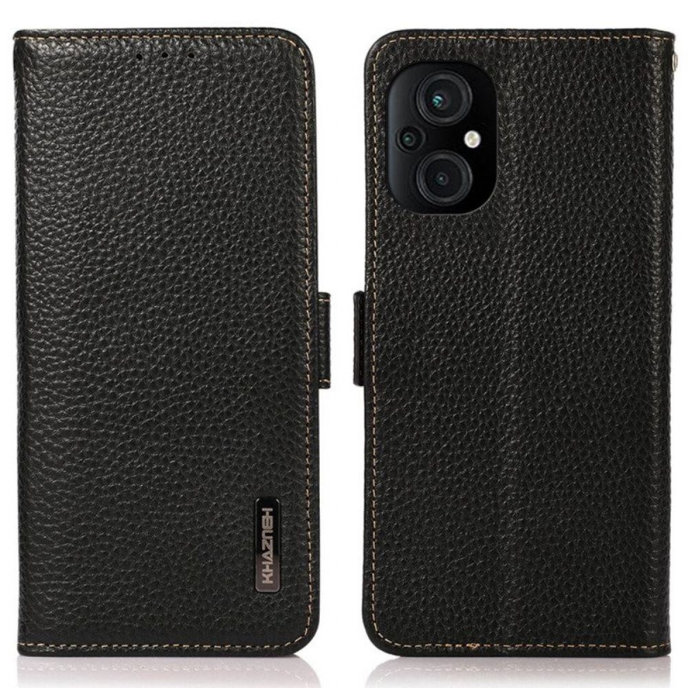 Leren Hoesje voor Poco M4 5G Lychee Leer Khazneh Rfid