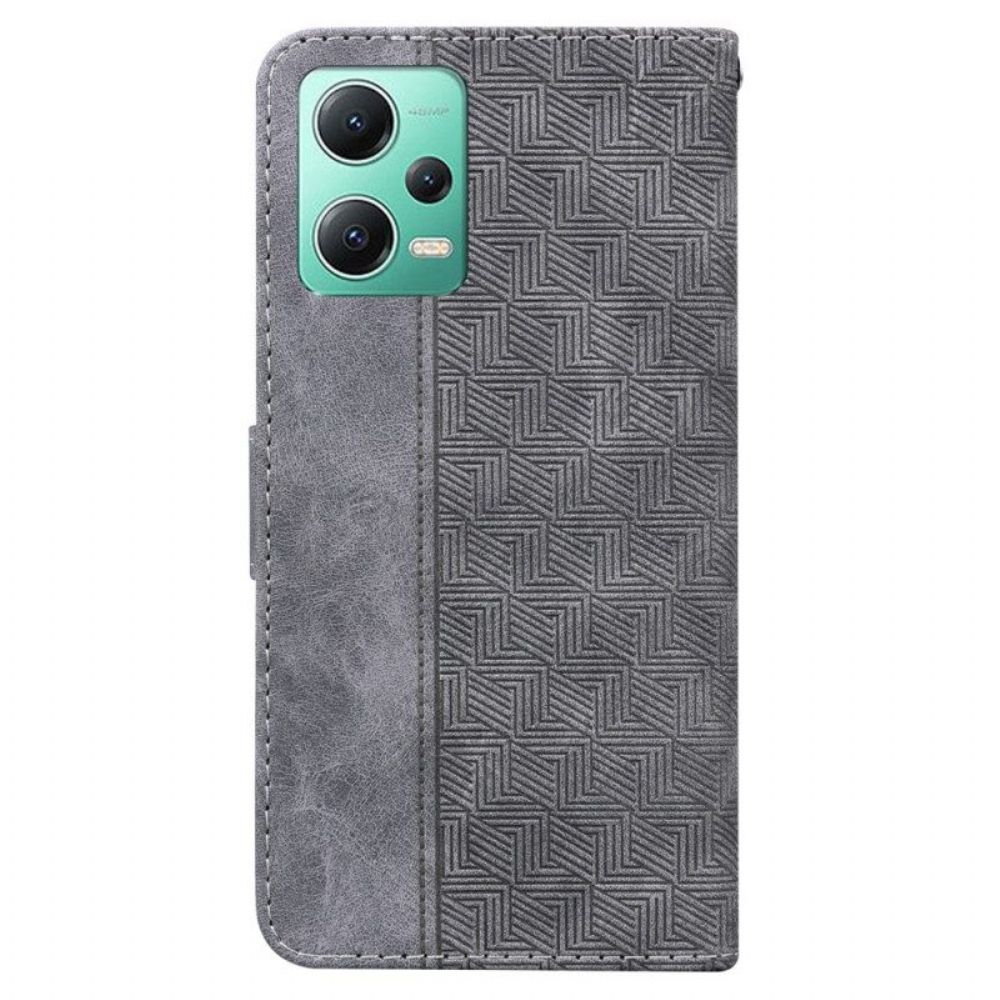 Leren Hoesje voor Poco X5 5G Met Ketting Patroon Met Bandjes