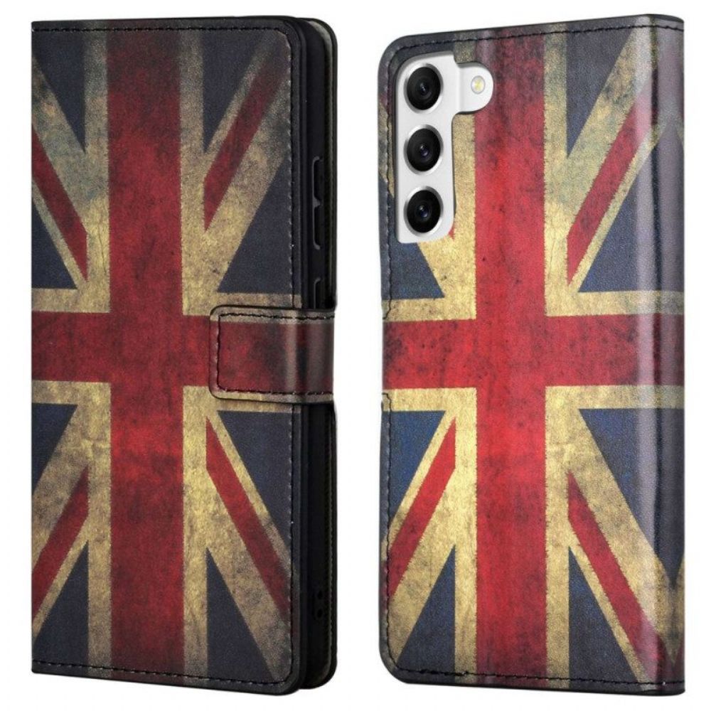 Leren Hoesje voor Samsung Galaxy S23 5G Uitstekende Engelse Vlag