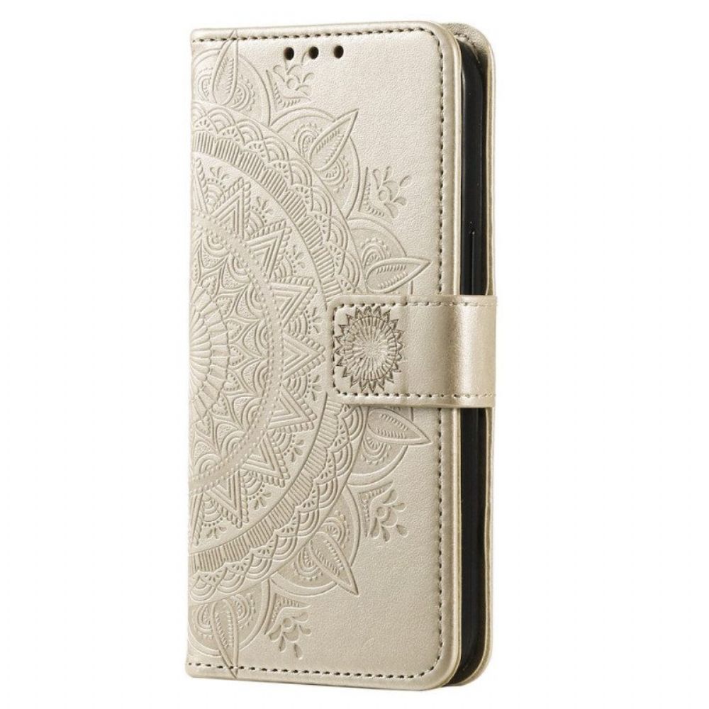 Leren Hoesje voor Samsung Galaxy S23 5G Zon Mandala