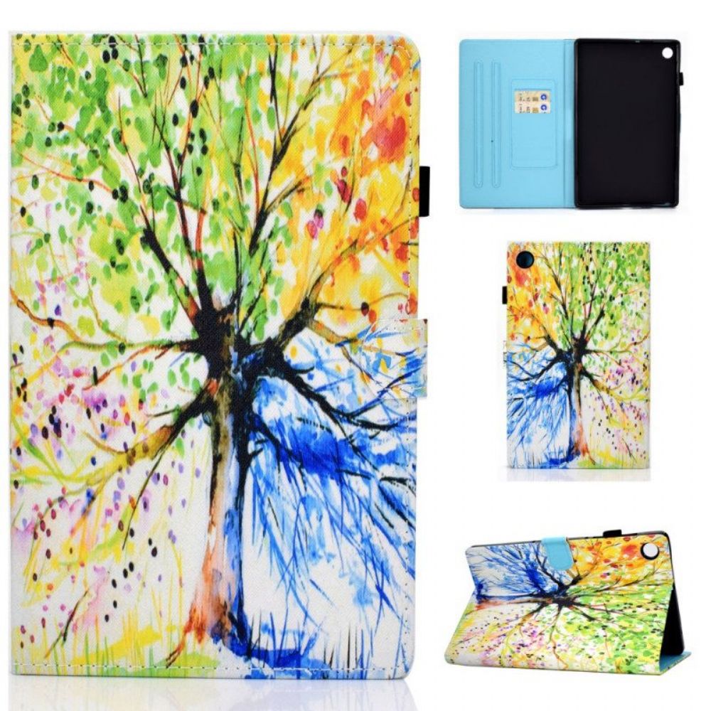 Leren Hoesje voor Samsung Galaxy Tab A8 (2021) Aquarel Boom