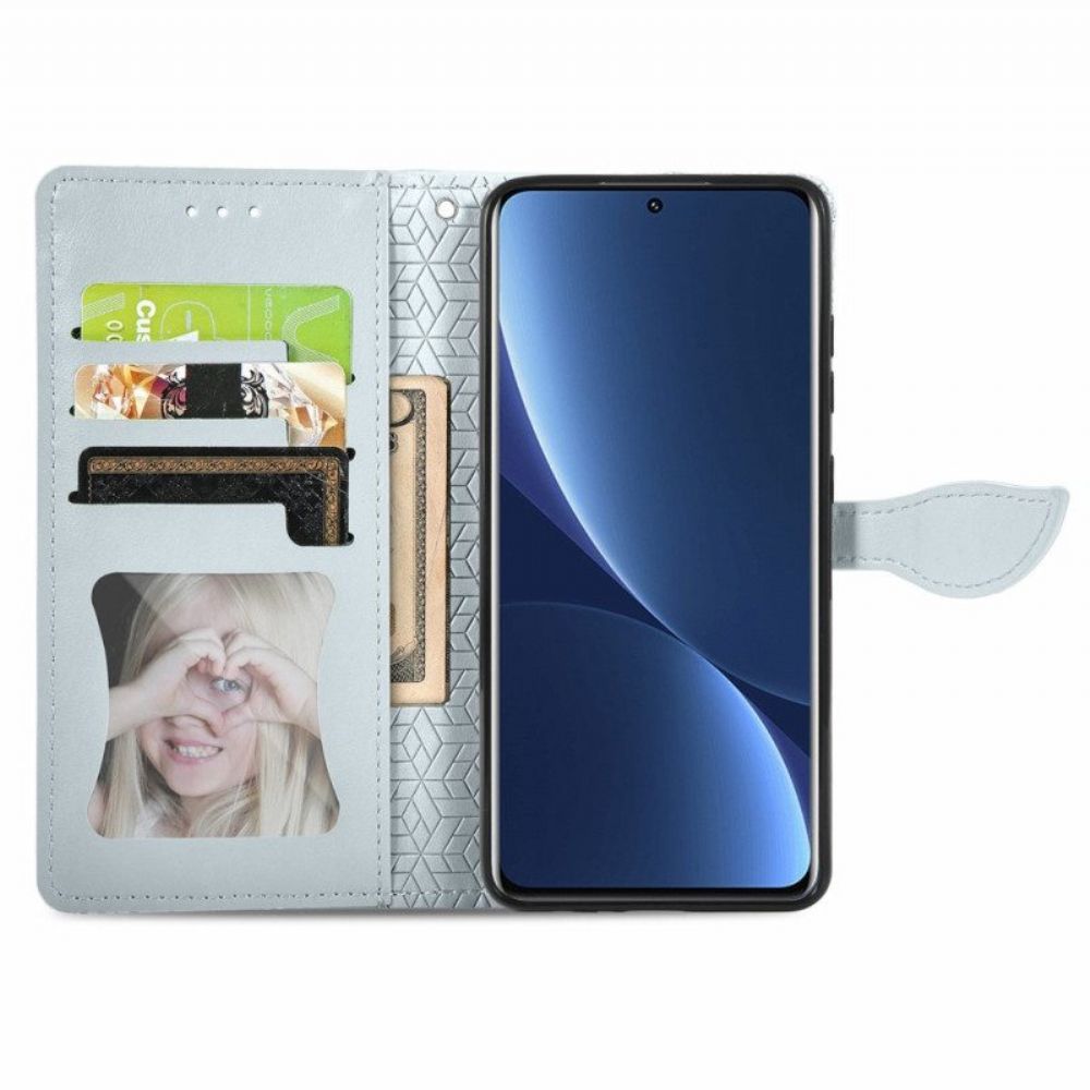 Leren Hoesje voor Xiaomi 12T / 12T Pro Stammen Bladeren