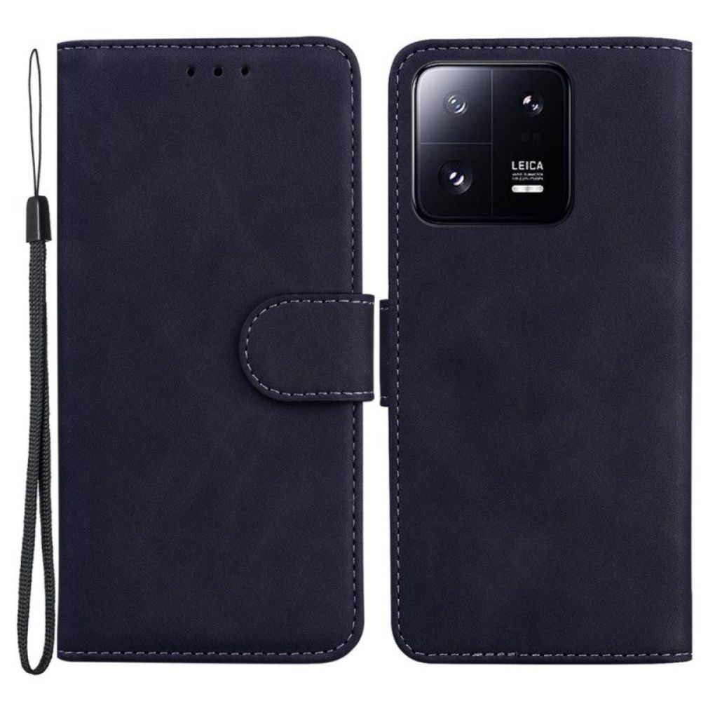 Leren Hoesje voor Xiaomi 13 Pro Met Ketting Vintage Bandjes