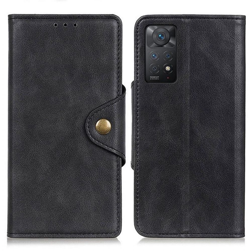 Leren Hoesje voor Xiaomi Redmi Note 11 Pro / 11 Pro 5G Knoop Van Imitatieleer