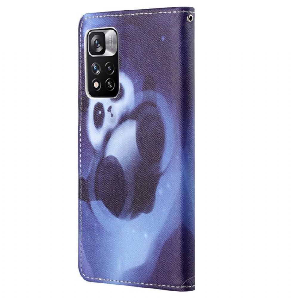 Leren Hoesje voor Xiaomi Redmi Note 11 Pro / 11 Pro 5G Panda-ruimte