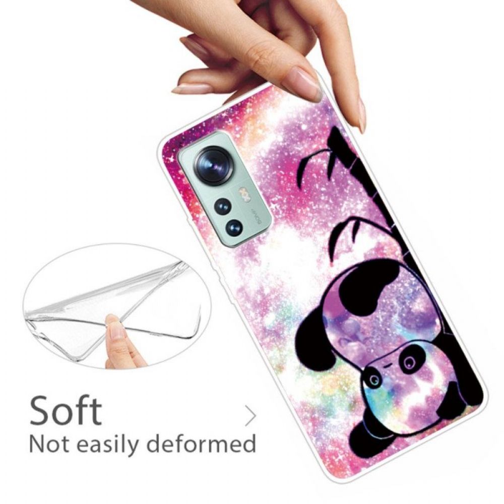 Telefoonhoesje voor Xiaomi 12 Pro Siliconen Panda Ondersteboven